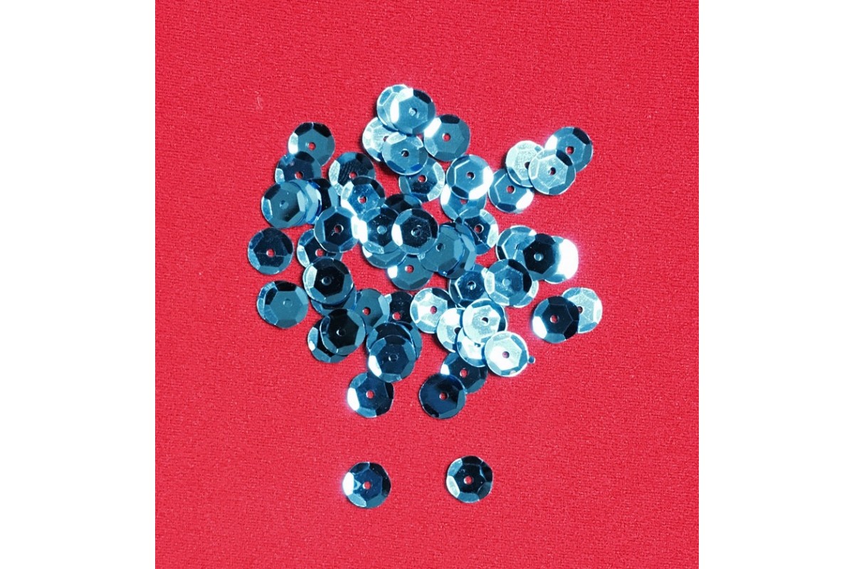 Пайетки россыпью 8 мм. арт.4739 цв.синий уп.500 гр.